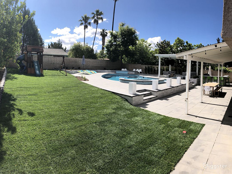 Backyard artificial grass