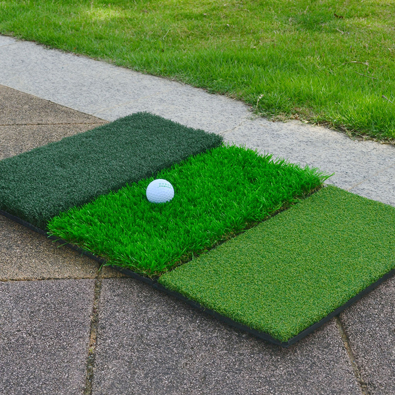 Three grass combination golf tee mat