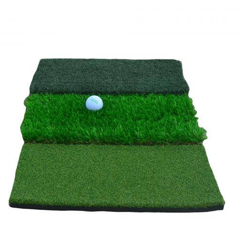 Three grass combination golf tee mat delingolf